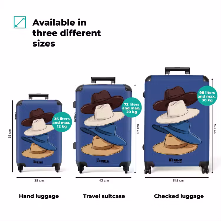 Suitcase - Hats - Stacked - Fashion - Colorful - Illustration — 1