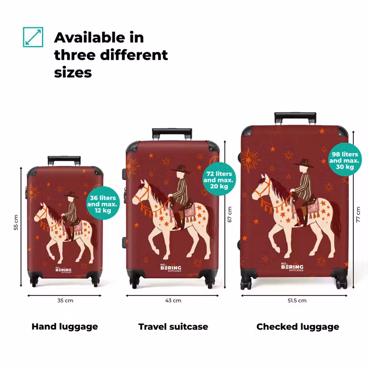 Suitcase - Horse - Rider - Stars - Night - Illustration — 1