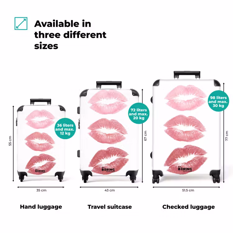Suitcase - Lips - Kiss Mark - Pink - Modern - Abstract — 1