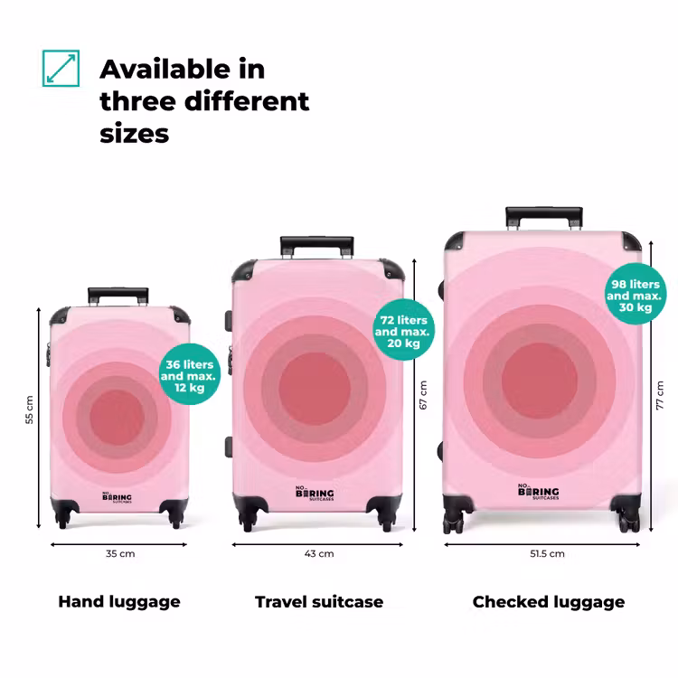 Suitcase - Pattern - Circles - Abstract - Pink - Modern — 1