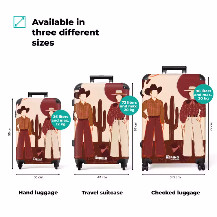 Suitcase - People - Cowboy Clothing - Western Style - Illustration - Brown — 1