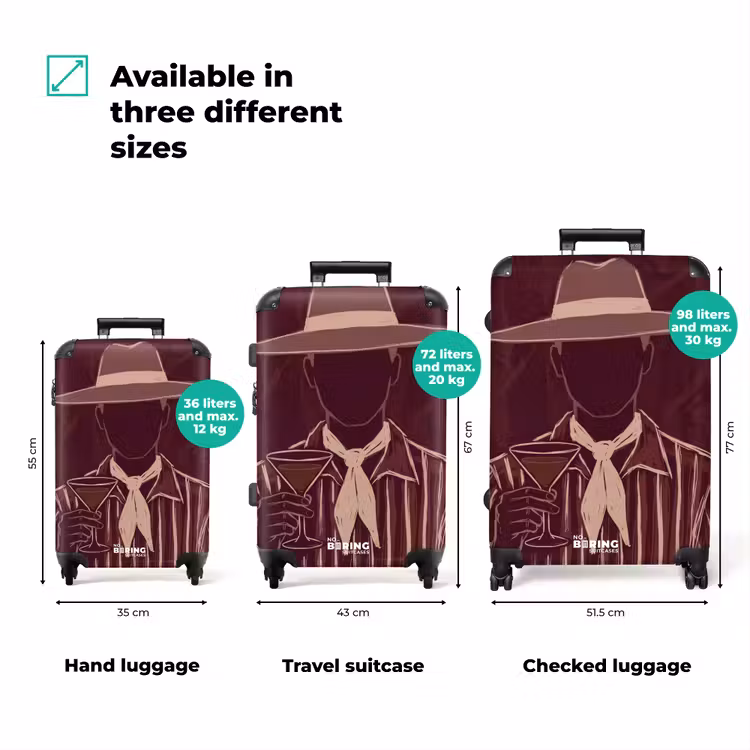 Suitcase - Person - Hat - Cocktail - Abstract - Brown — 1