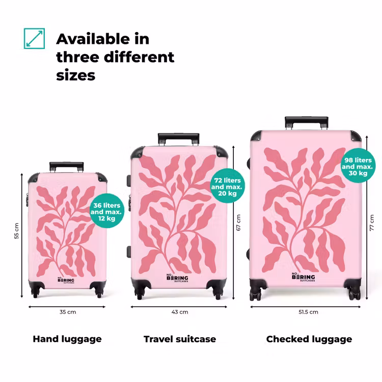 Suitcase - Plants - Organic - Abstract - Modern - Pink — 1