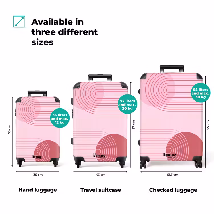 Suitcase - Shapes - Lines - Minimalist - Pink — 1
