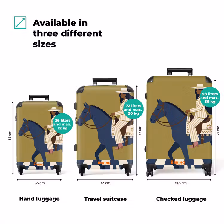 Suitcase - Woman - Horse - Riding - Modern - Abstract — 1