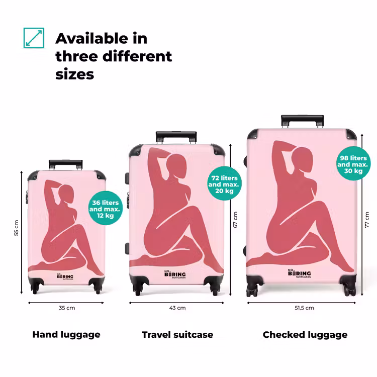 Suitcase - Woman - Silhouette - Abstract - Modern - Pink — 1