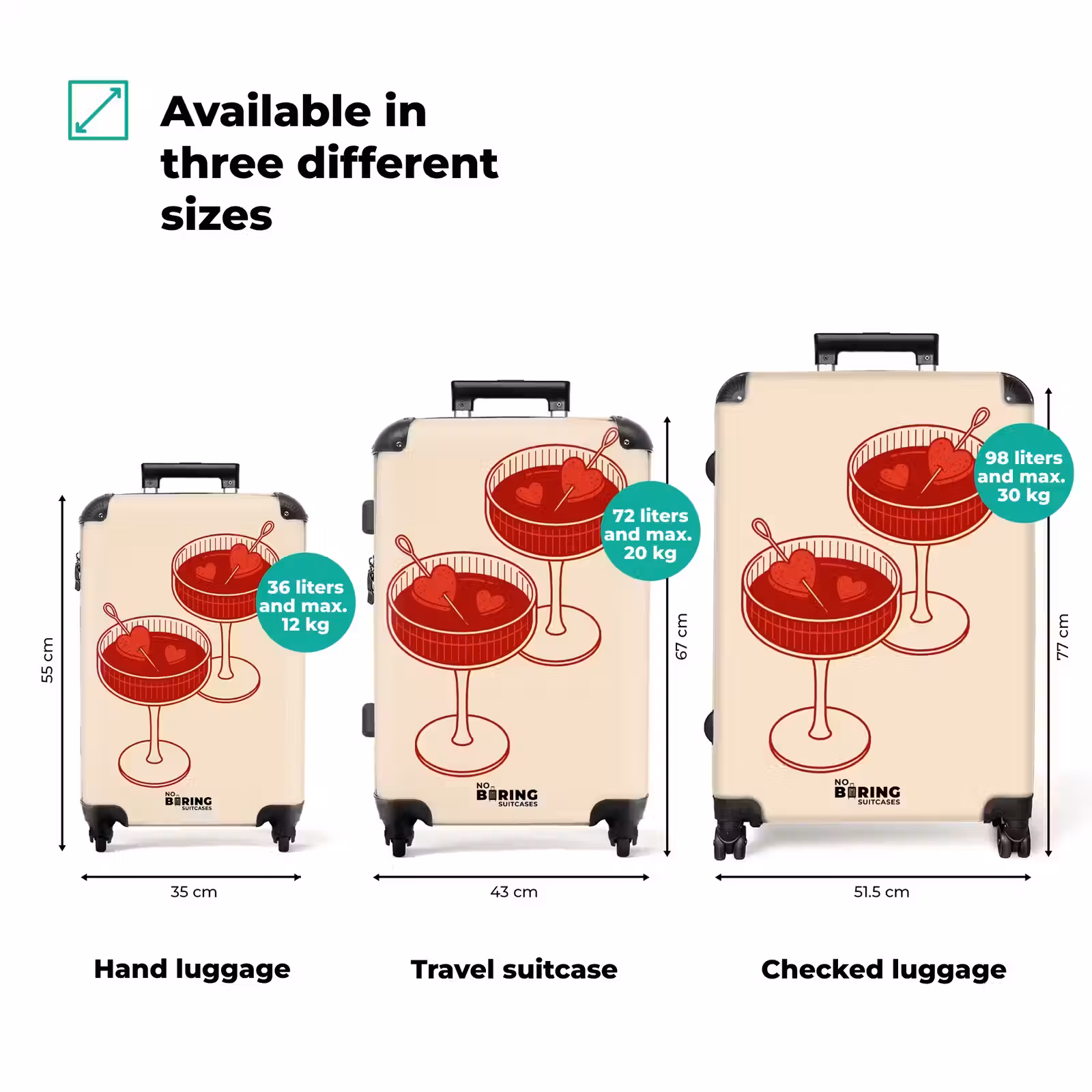 Suitcase - Cocktail - Hearts - Love - Illustration - Red — 1
