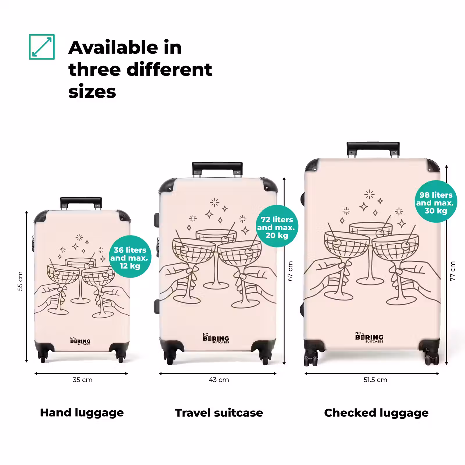 Suitcase - Drinks - Party - Toast - Minimalist - Green — 1