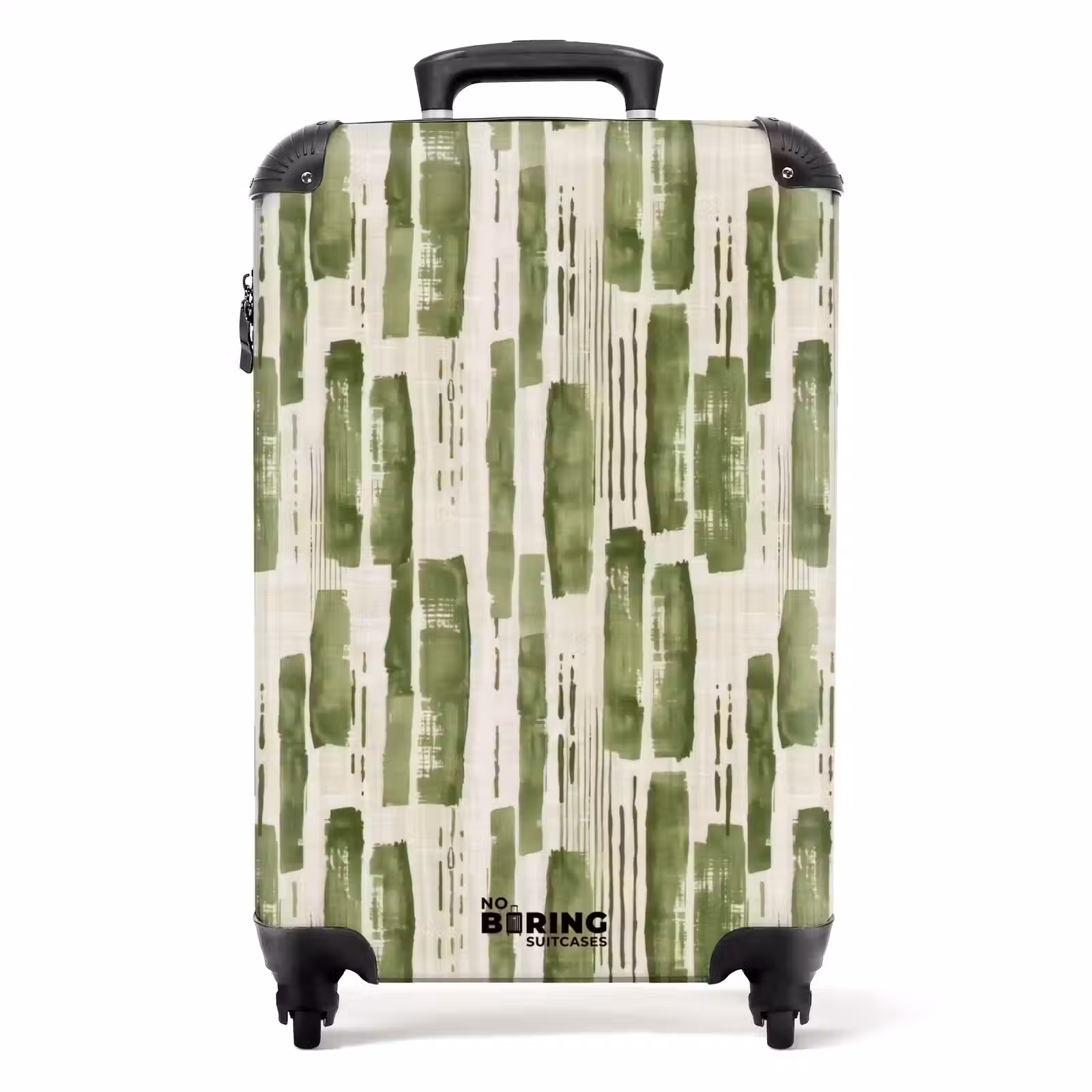 Suitcase - Green - Abstract - Brushstrokes - Linen - Pattern — 1