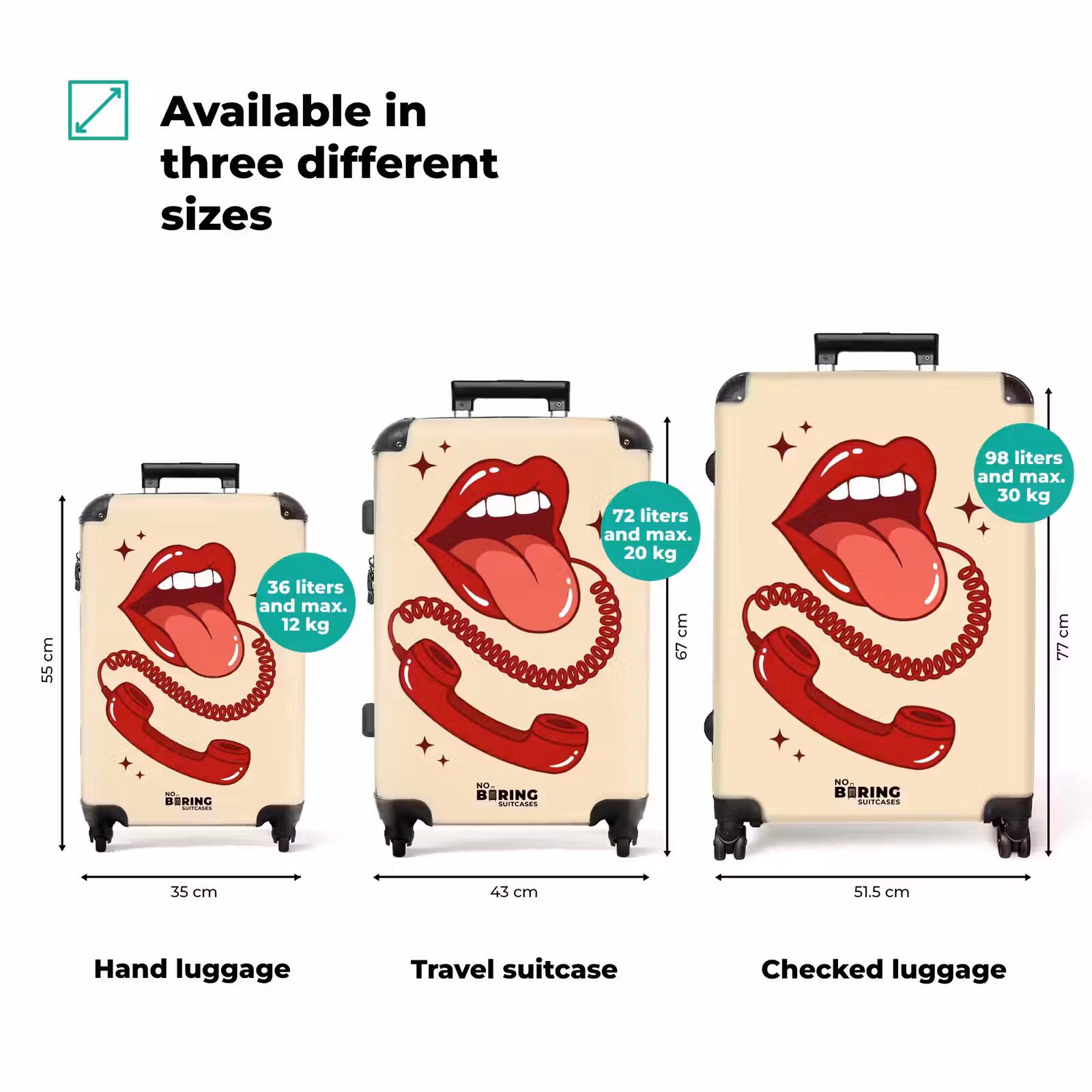 Suitcase - Mouth - Telephone - Pop Art - Red - Illustration — 1