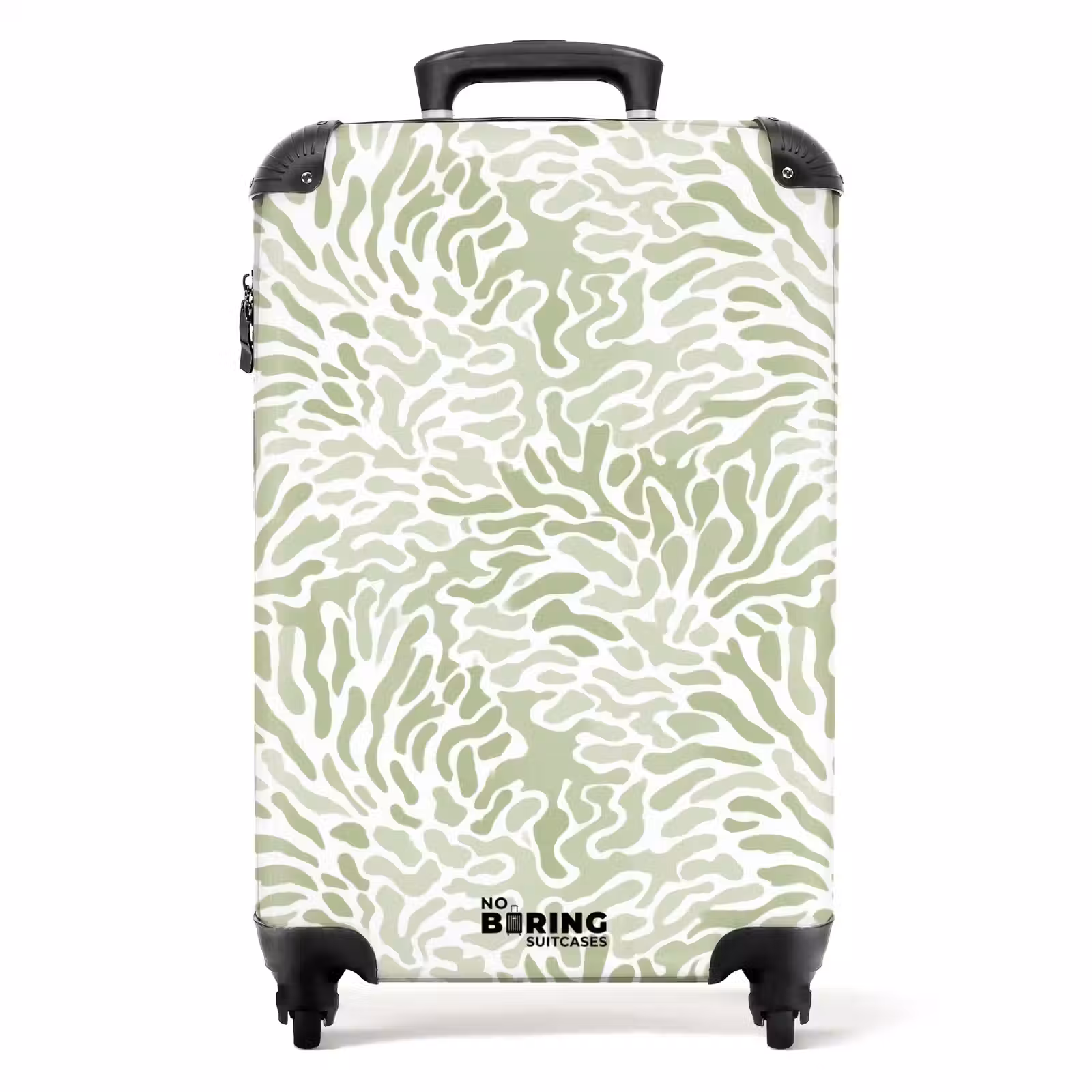Suitcase - Salvia Green - Abstract - Organic - Coral - Pattern — 1