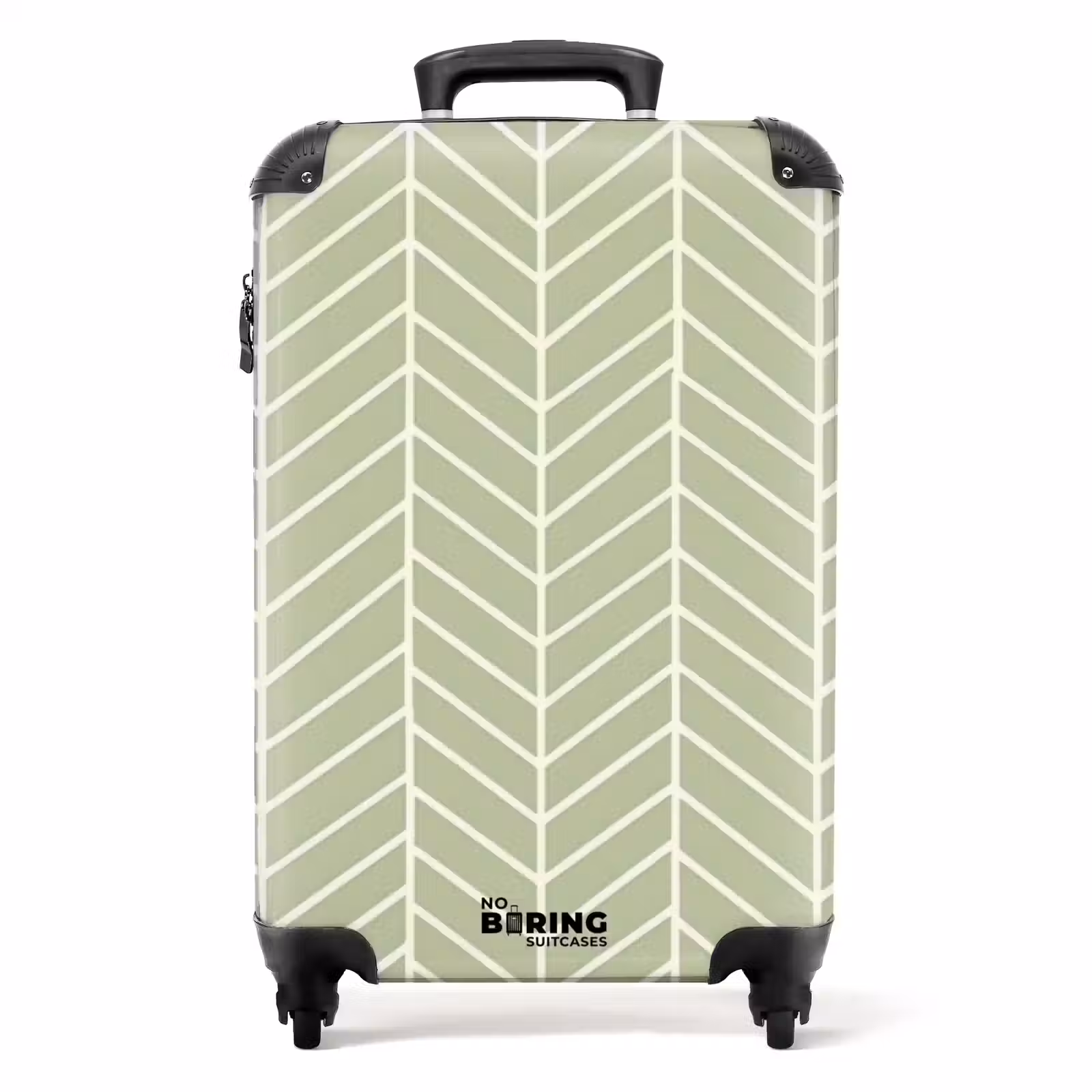 Suitcase - Salvia Green - Herringbone - Geometric - Pattern — 1