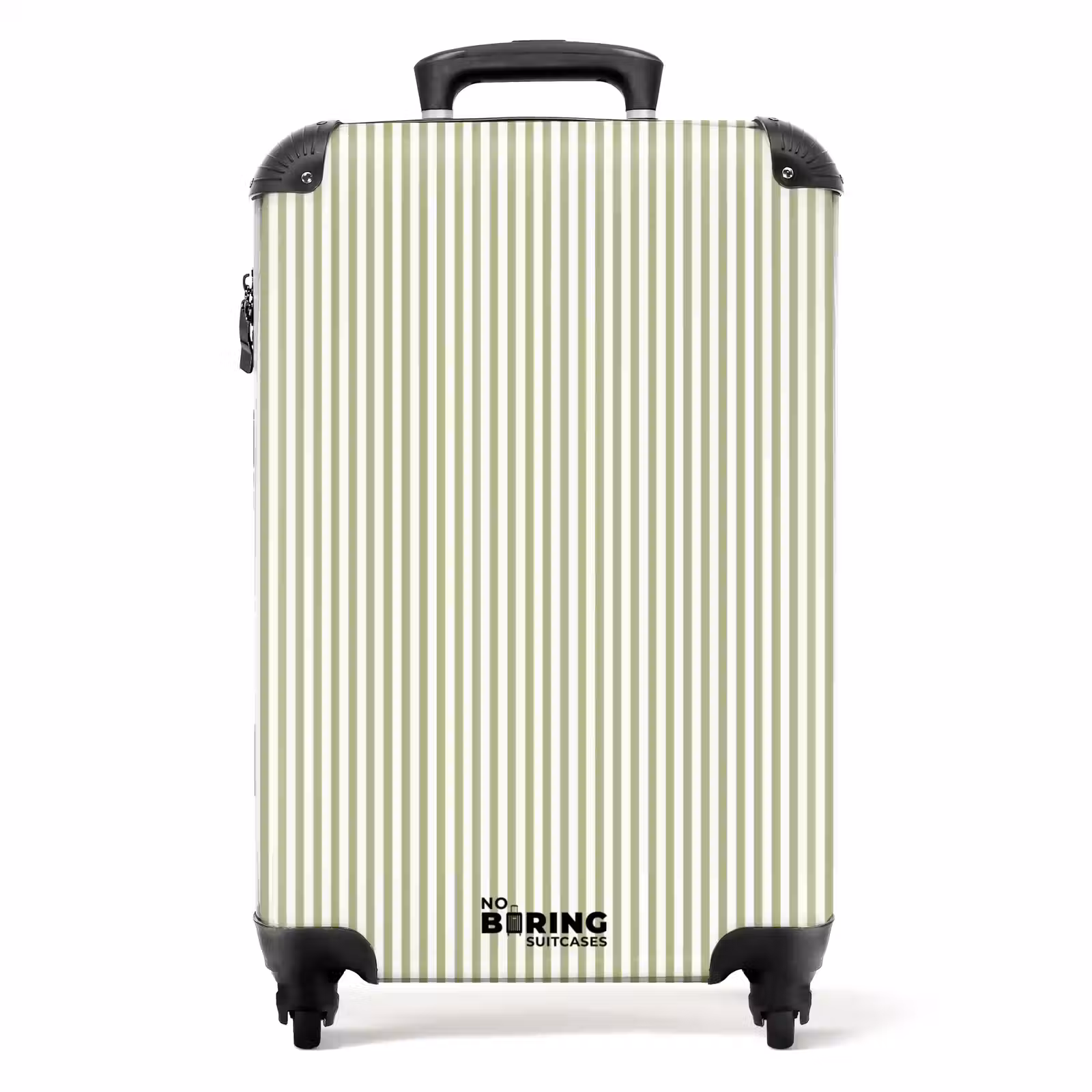 Suitcase - Salvia Green - Stripes - Minimalist - Pattern — 1