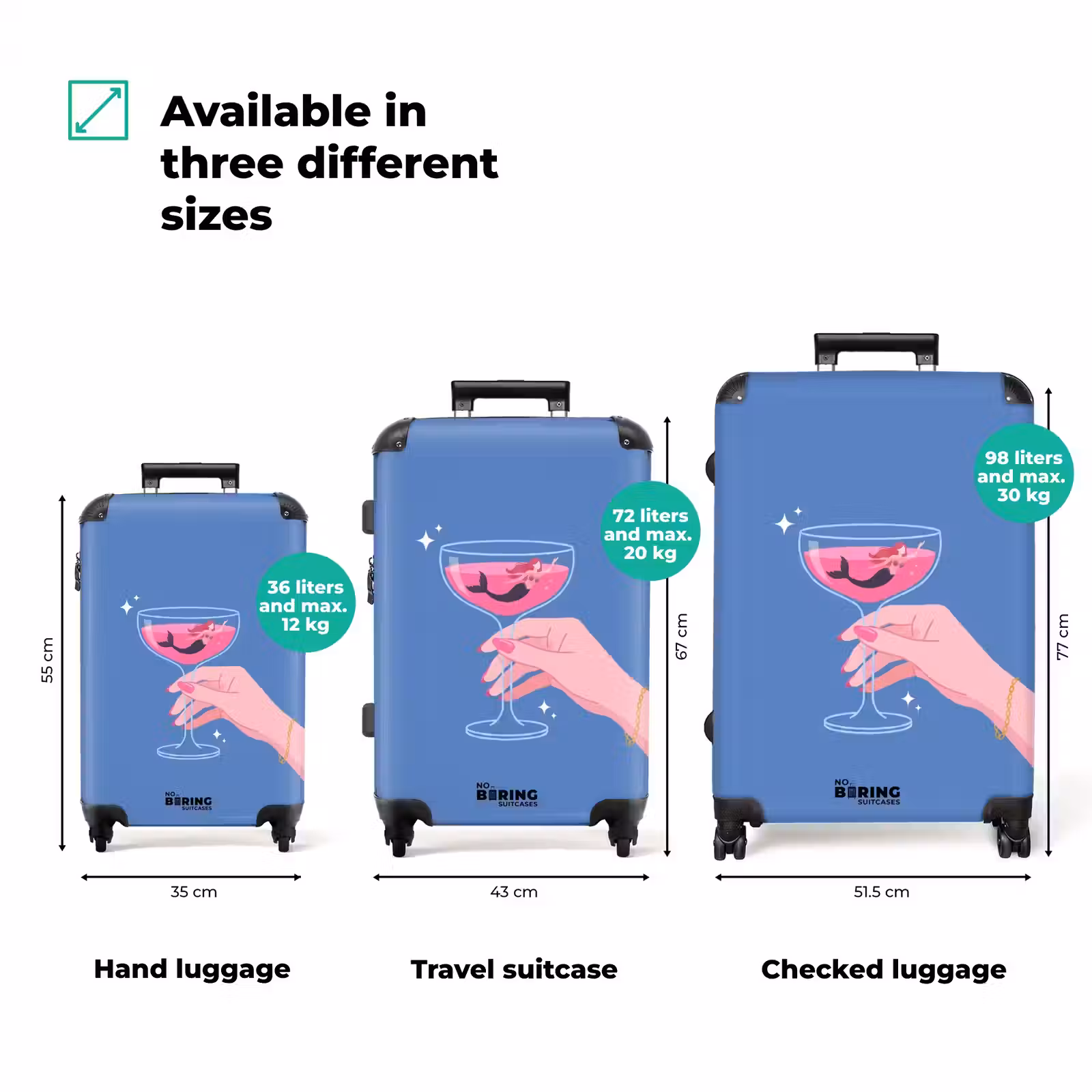 Suitcase - Woman - Glass - Abstract - Pink - Blue — 1