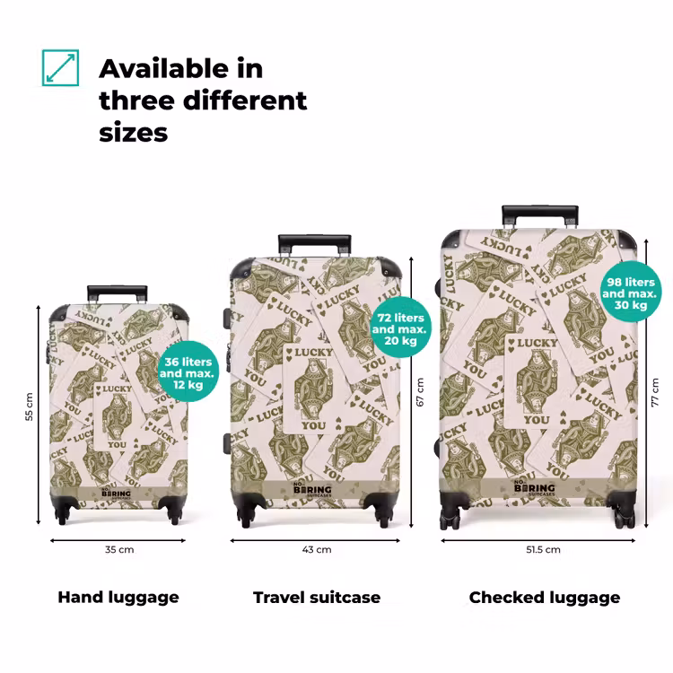 Suitcase - Cards - Queen - Pattern - Green - Game — 1