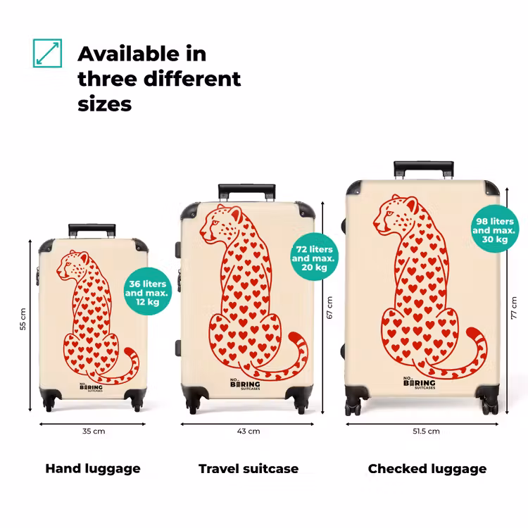 Suitcase - Cat - Hearts - Animals - Modern - Red — 1