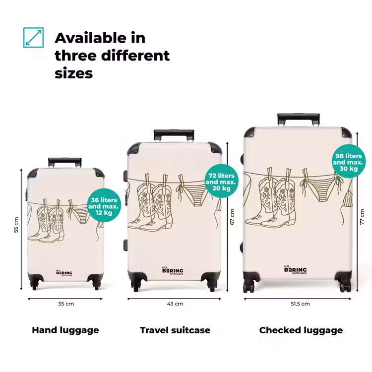 Suitcase - Clothing - Clothesline - Summer - Line Drawing - Green — 1