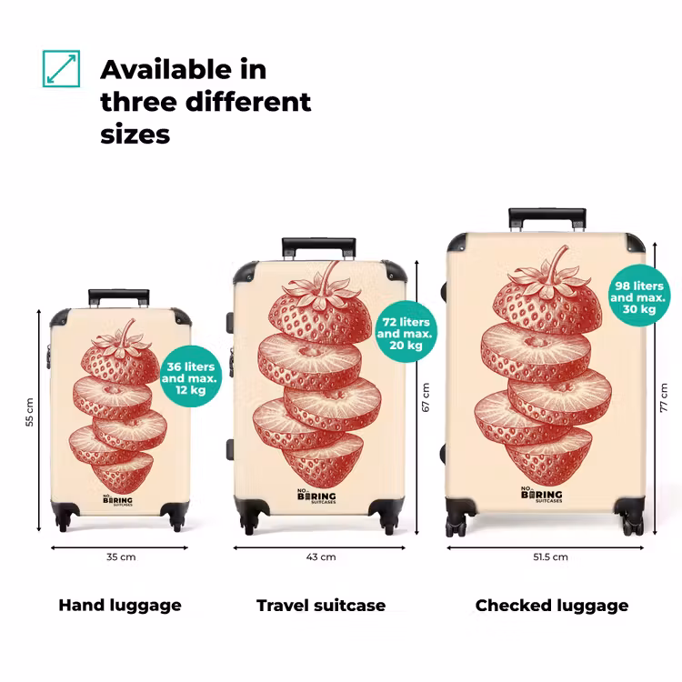 Suitcase - Fruit - Sliced - Illustration - Red - Vintage — 1