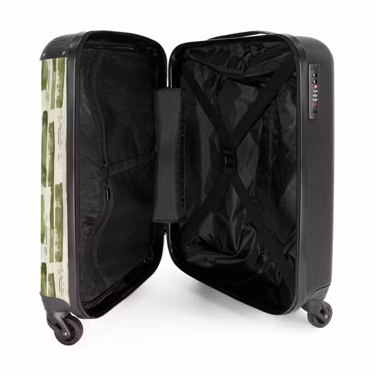 Suitcase - Green - Abstract - Brushstrokes - Linen - Pattern — 5