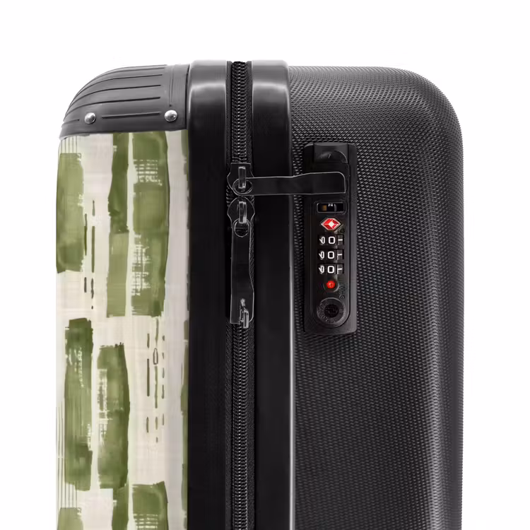 Suitcase - Green - Abstract - Brushstrokes - Linen - Pattern — 6