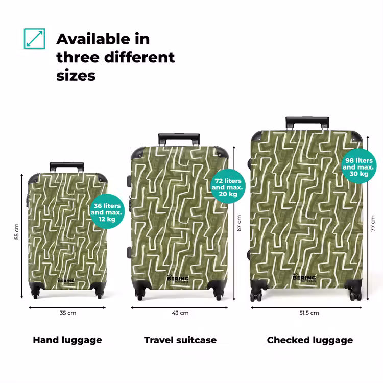 Suitcase - Green - Abstract - Brushstrokes - Pattern — 3