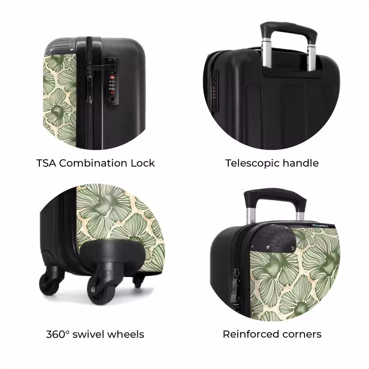 Suitcase - Green - Botanical - Flowers - Organic - Pattern — 8