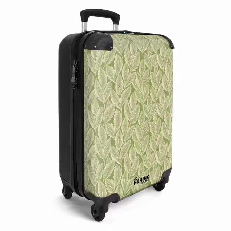 Suitcase - Green - Botanical - Leaves - Vintage - Pattern — 2