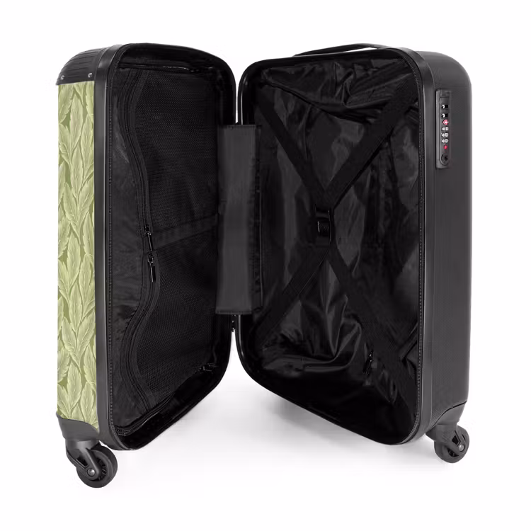 Suitcase - Green - Botanical - Leaves - Vintage - Pattern — 5