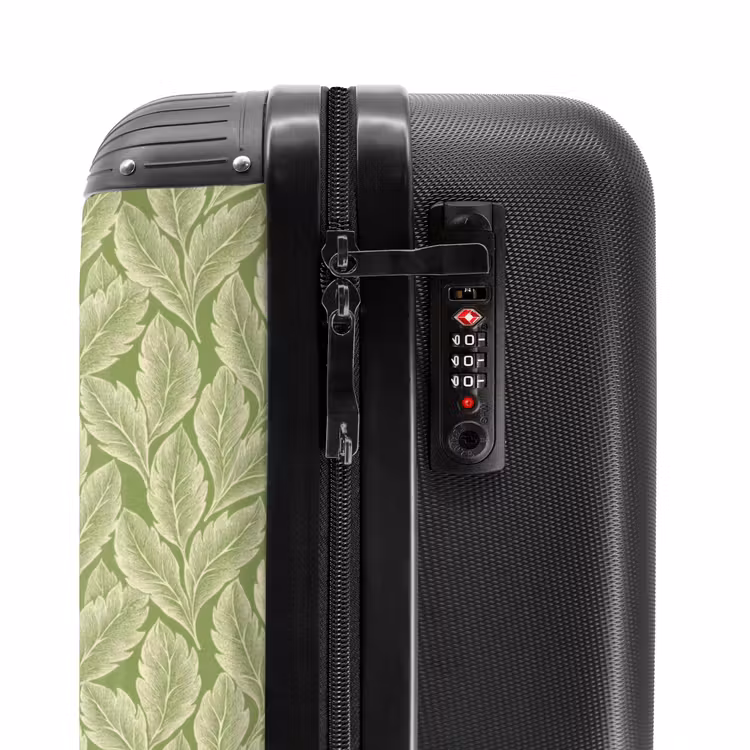 Suitcase - Green - Botanical - Leaves - Vintage - Pattern — 6