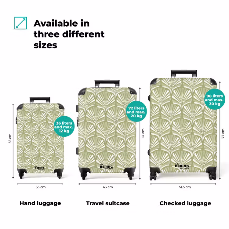 Suitcase - Salvia - Ginkgo Biloba - Fan - Pattern — 3