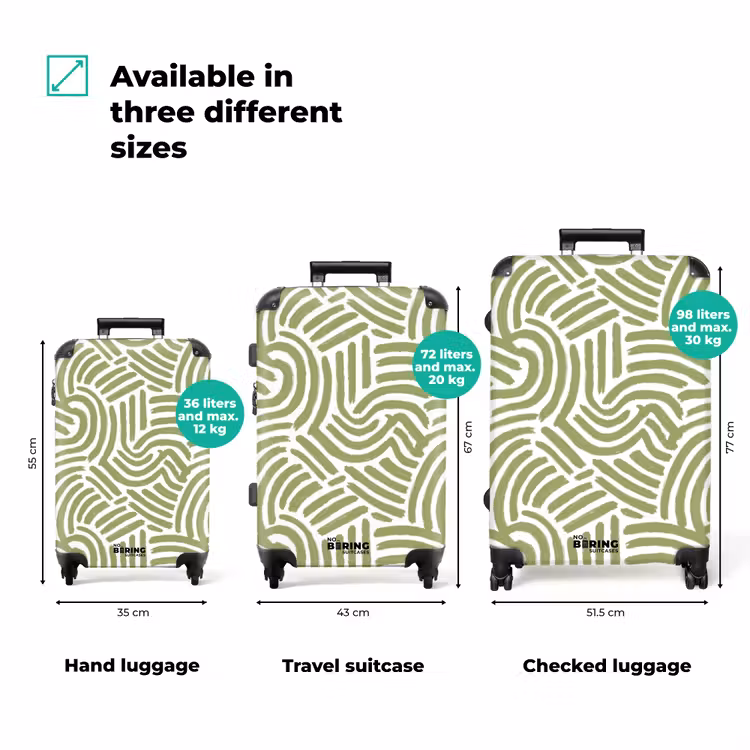 Suitcase - Salvia Green - Abstract - Arches - Hand-drawn - Pattern — 3