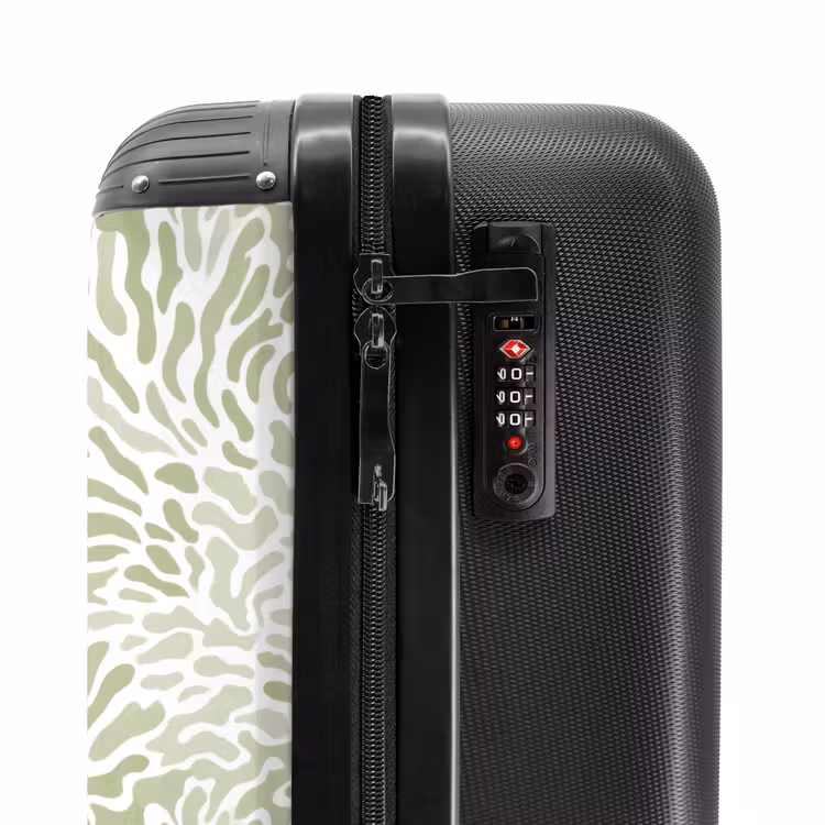 Suitcase - Salvia Green - Abstract - Organic - Coral - Pattern — 6