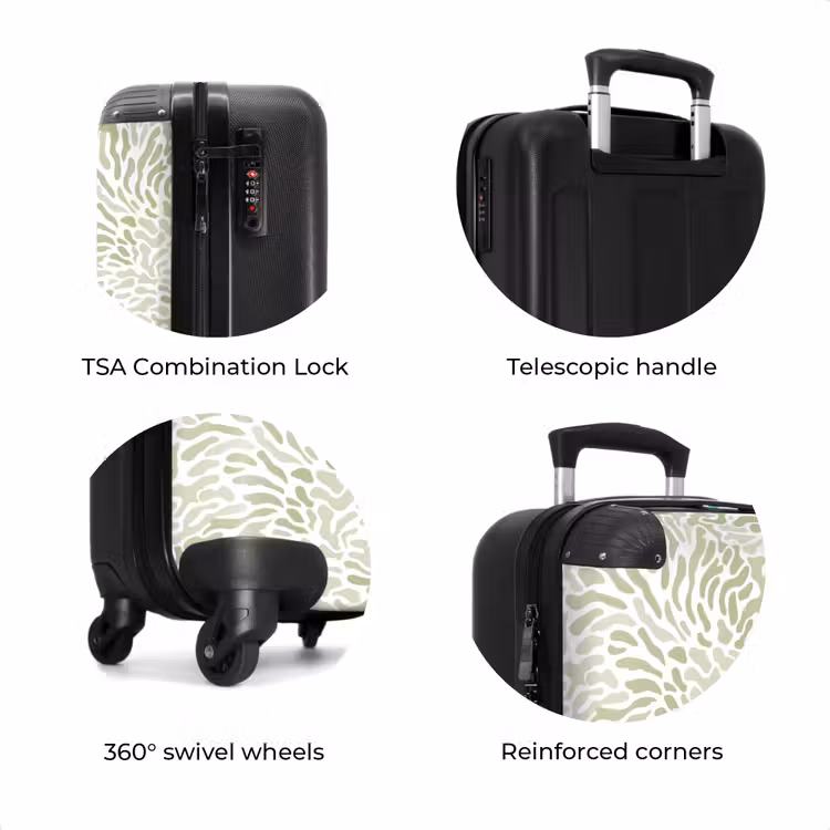 Suitcase - Salvia Green - Abstract - Organic - Coral - Pattern — 8