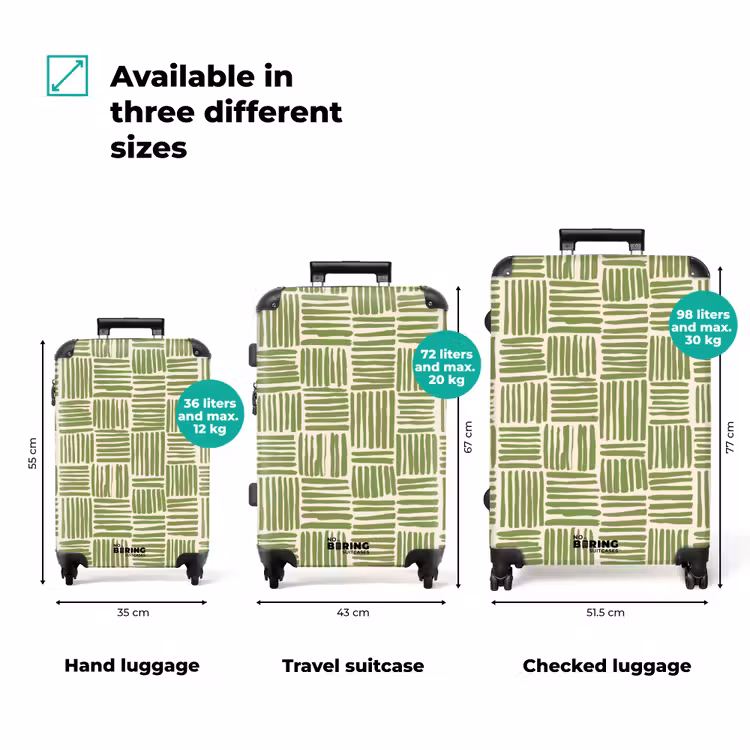 Suitcase - Salvia Green - Blocks - Hand-drawn - Pattern — 3