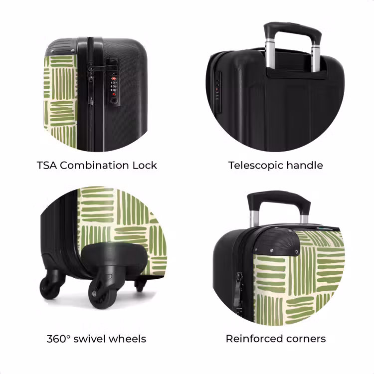 Suitcase - Salvia Green - Blocks - Hand-drawn - Pattern — 8