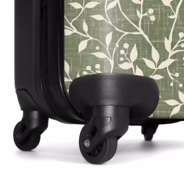 Suitcase - Salvia Green - Botanical - Branches - Berries - Linen - Pattern — 7
