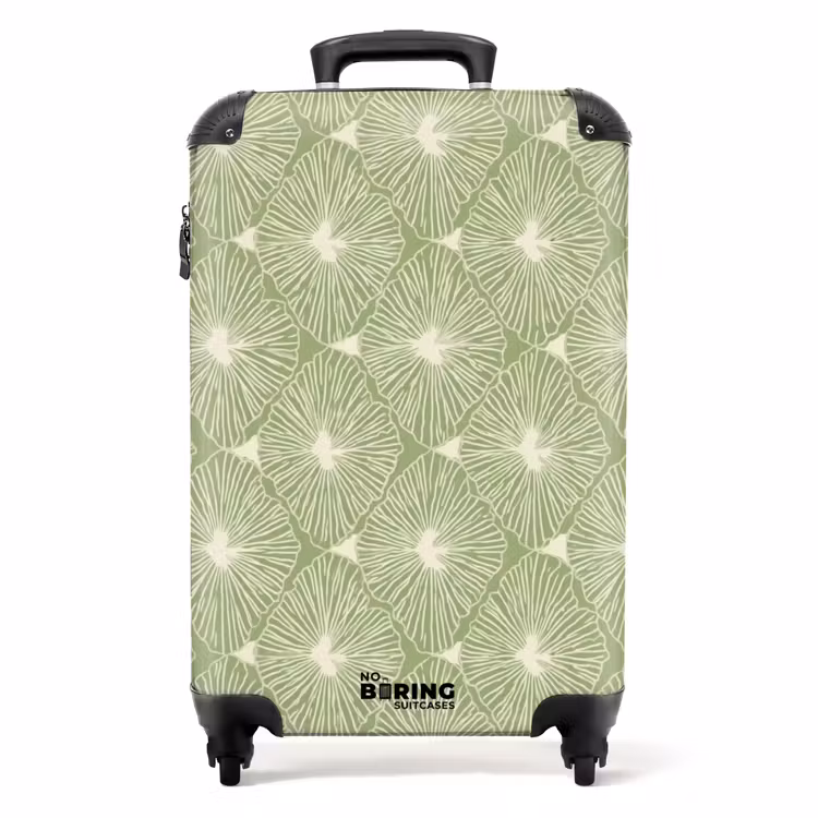 Suitcase - Salvia Green - Botanical - Diamonds - Organic - Pattern — 1