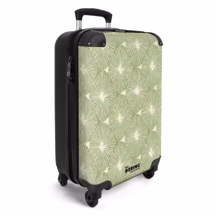 Suitcase - Salvia Green - Botanical - Diamonds - Organic - Pattern — 2