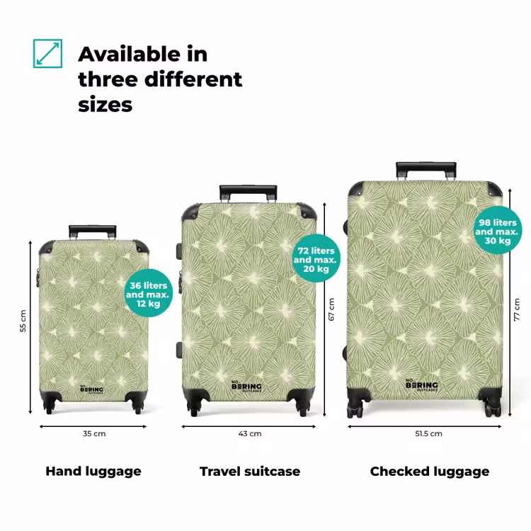 Suitcase - Salvia Green - Botanical - Diamonds - Organic - Pattern — 3