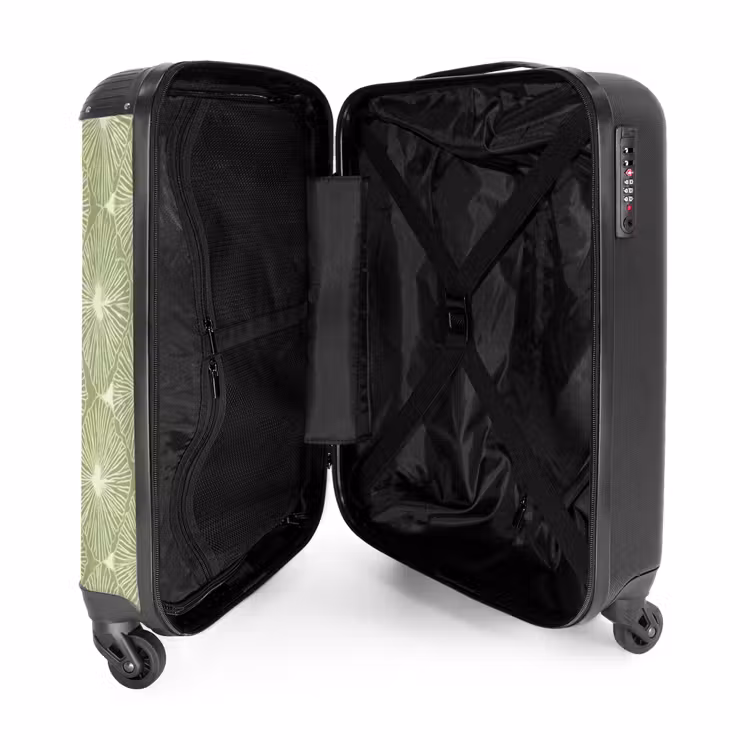 Suitcase - Salvia Green - Botanical - Diamonds - Organic - Pattern — 5