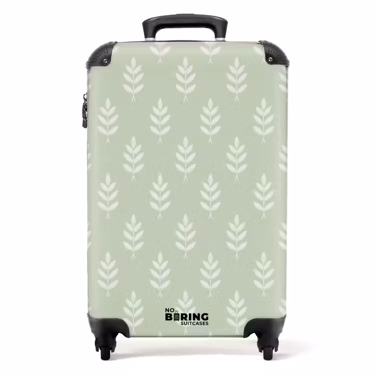 Suitcase - Salvia Green - Botanical - Twigs - Minimalist - Pattern — 1