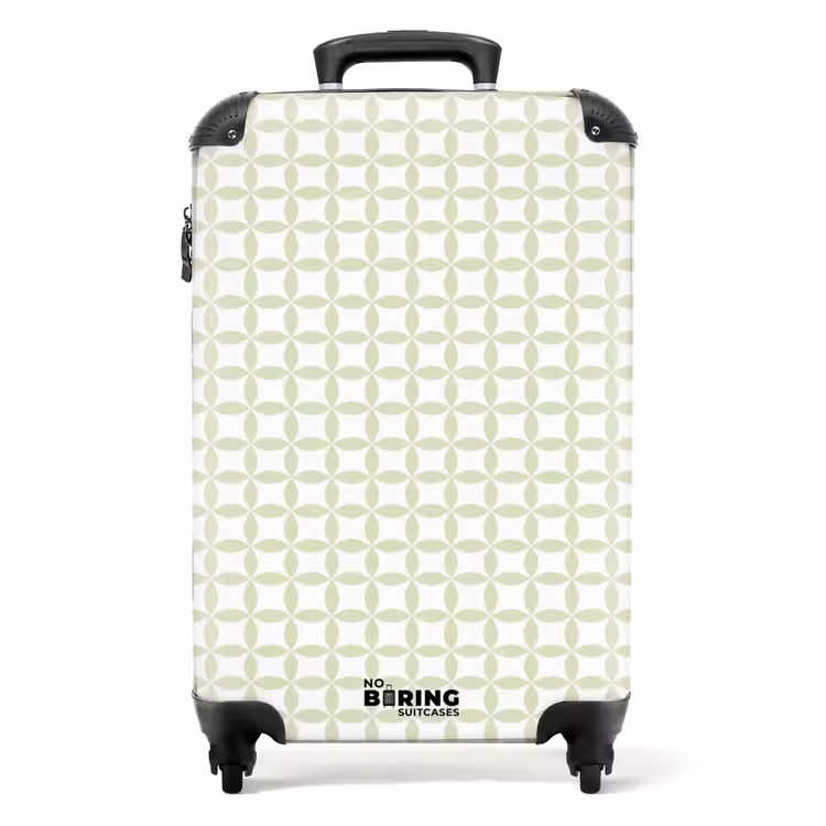 Suitcase - Salvia Green - Geometric - Circles - Pattern — 1