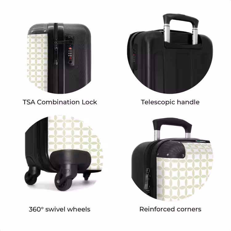 Suitcase - Salvia Green - Geometric - Circles - Pattern — 8