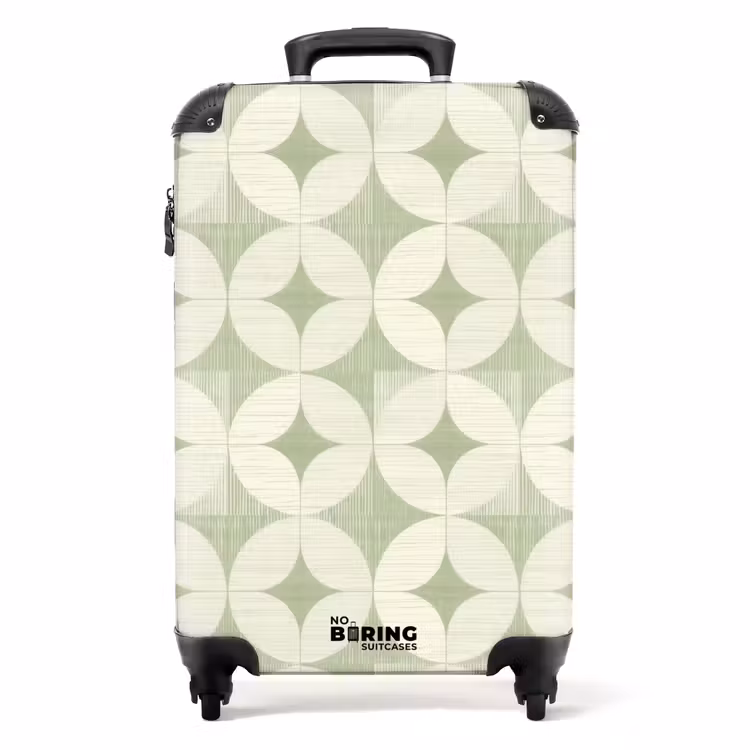 Suitcase - Salvia Green - Geometric - Retro — 1