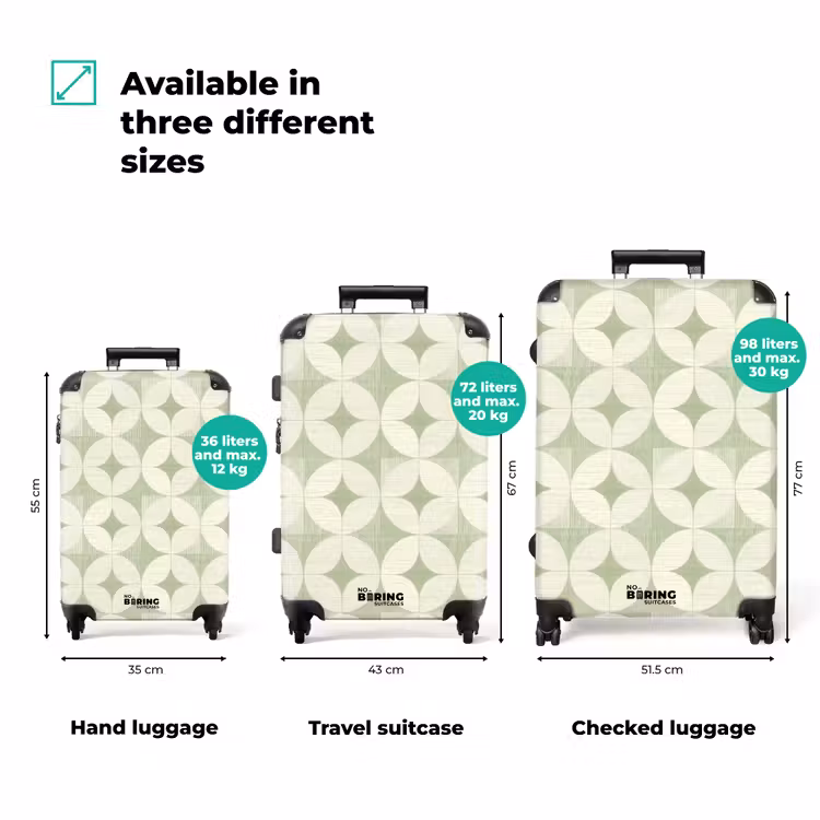 Suitcase - Salvia Green - Geometric - Retro — 3