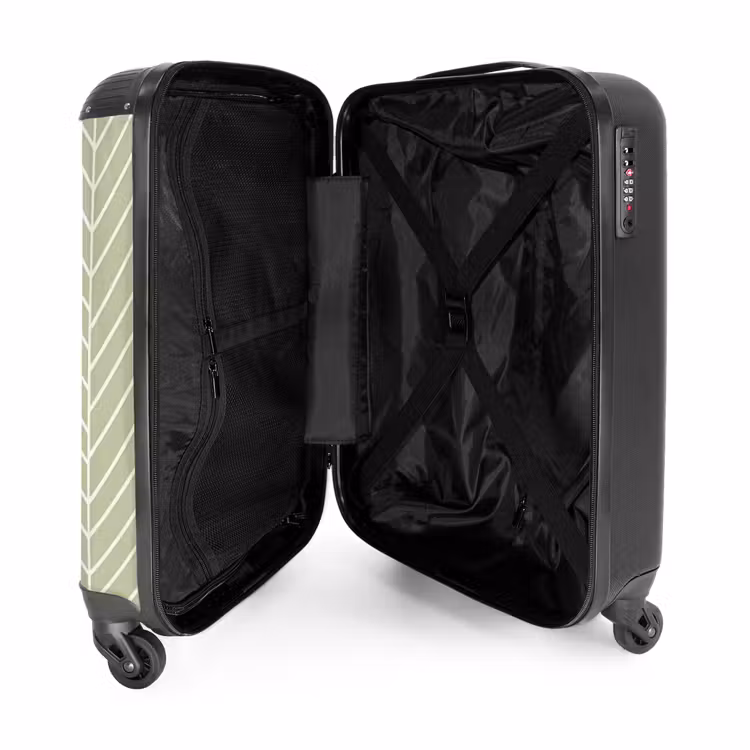 Suitcase - Salvia Green - Herringbone - Geometric - Pattern — 5