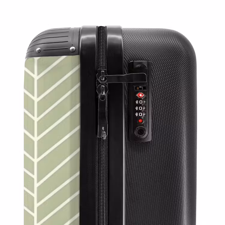 Suitcase - Salvia Green - Herringbone - Geometric - Pattern — 6