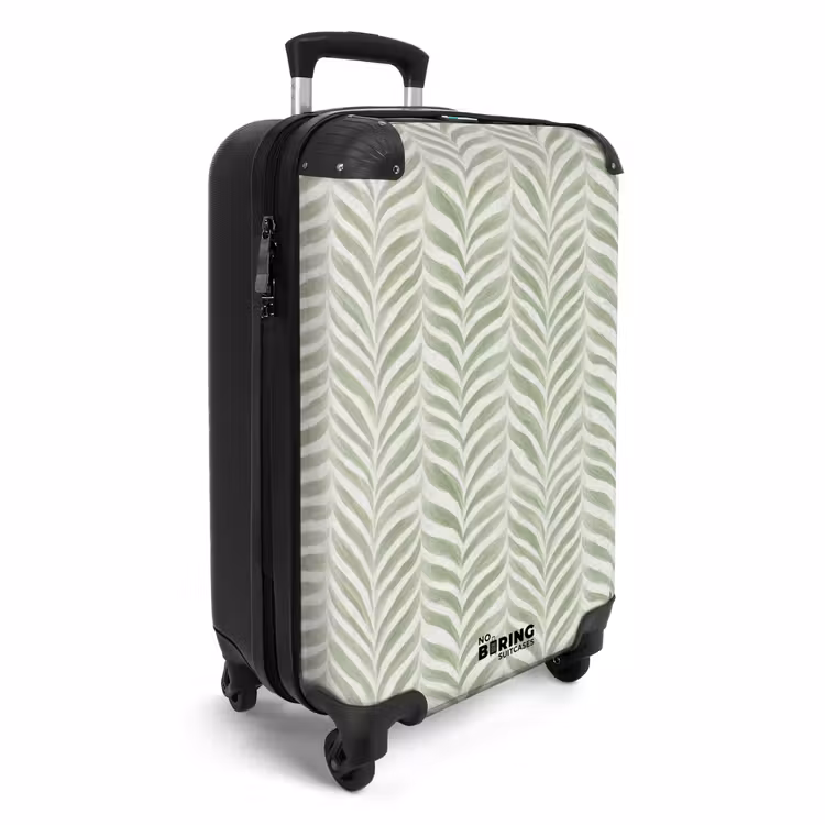 Suitcase - Salvia Green - Herringbone - Organic - Brush Strokes - Pattern — 2