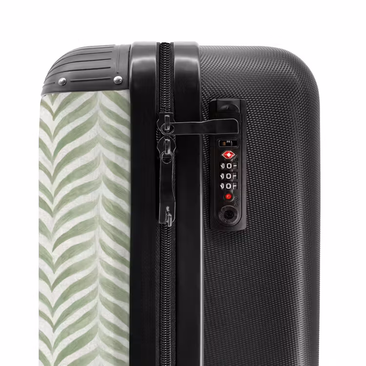 Suitcase - Salvia Green - Herringbone - Organic - Brush Strokes - Pattern — 6