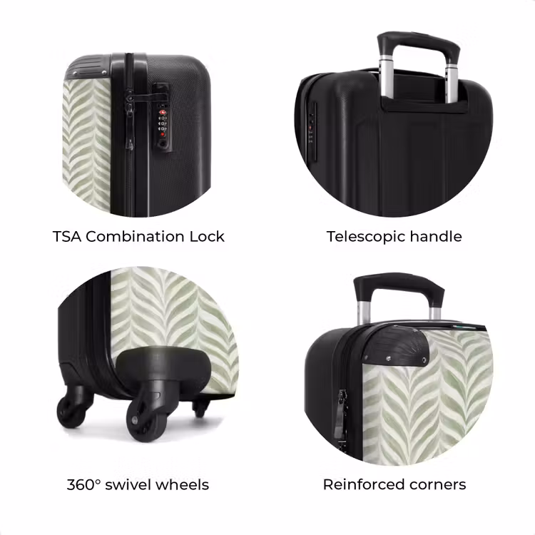Suitcase - Salvia Green - Herringbone - Organic - Brush Strokes - Pattern — 8